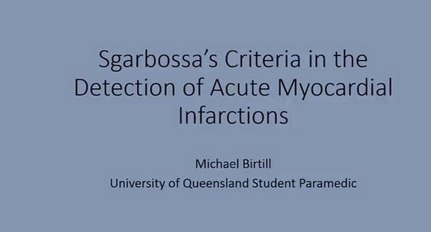 Sgarbossa's Criteria in the Detection of Acute Myocardial Infarction, ECG's, Medical Students