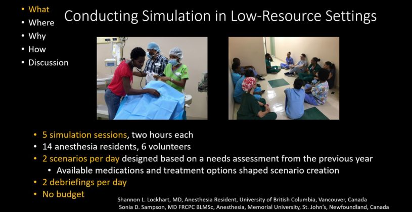 Conducting Simulation in Low Resource Settings
